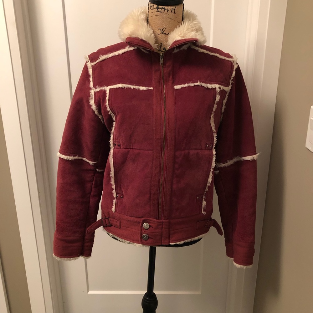 Suede winter coat